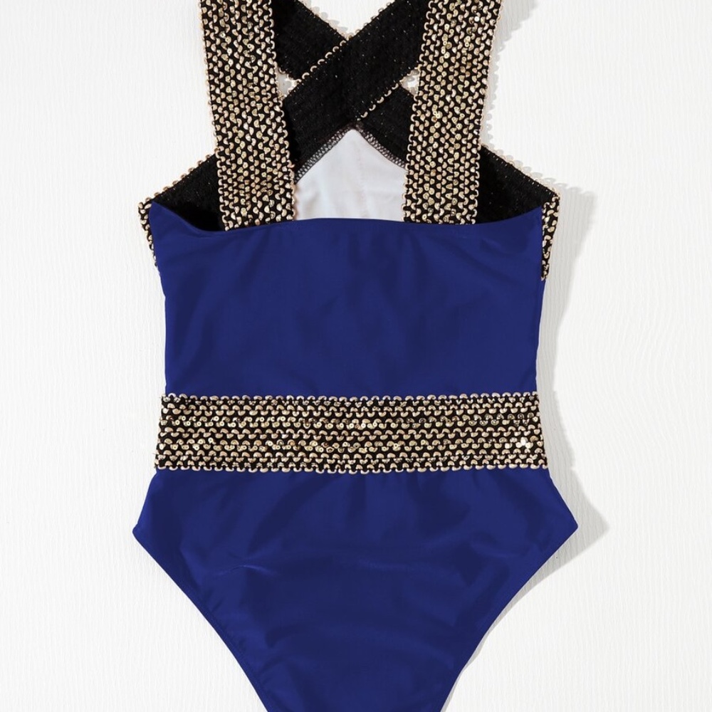 Boho Olive Green Criss Cross One Piece Monokini Swim Beach - Picture 7 of 7